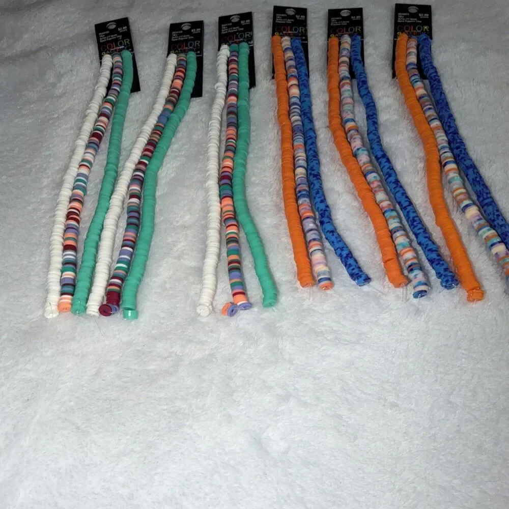 Vinyl Disc Beads 18 full strands of 200+ beads per strand New By Color Gallery